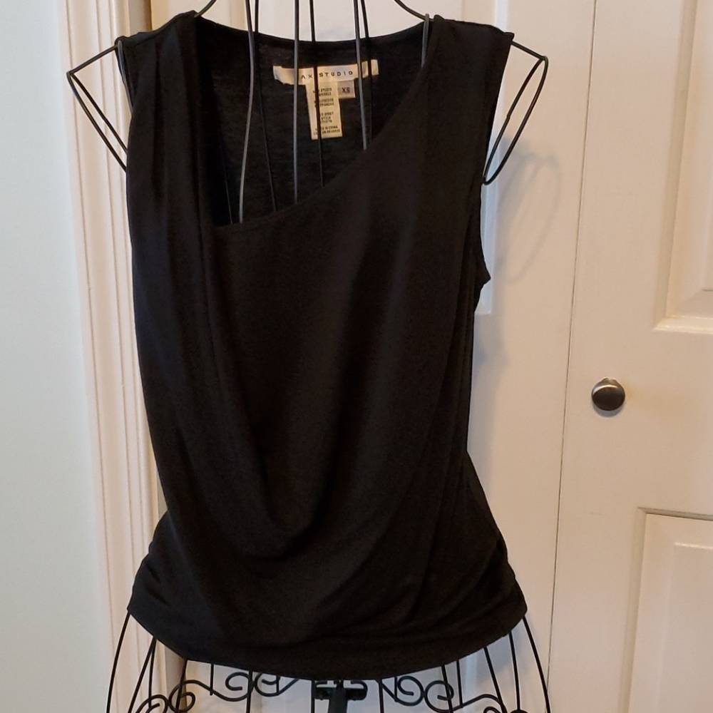 Black Asymmetrical Neck Tank